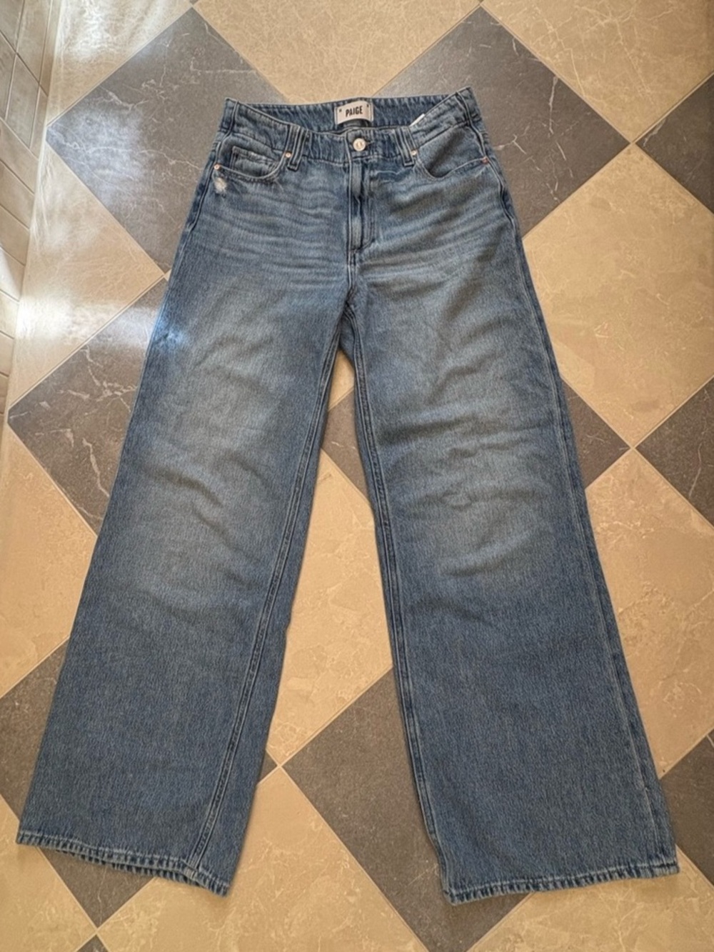 Paige Zoey Wide Leg Jeans in Blue Waist 26